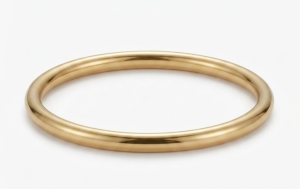 minimalist polished gold tone round bangle bracelet