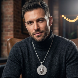 iced out regal lion head medallion necklace