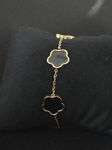 clover flower enamel station chain bracelet