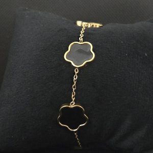 clover flower enamel station chain bracelet