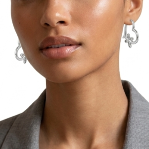 vintage inspired open heart and filigree flower huggie hoop earrings