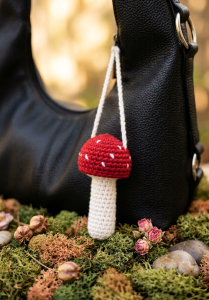 cottagecore mushroom bag charm