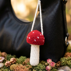 cottagecore mushroom bag charm