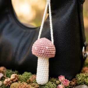 cottagecore mushroom bag charm